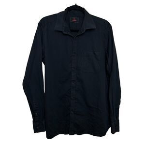 Raymond Men’s Long Sleeve Black Medium Corduroy Button Up Shirt Dress Night Club